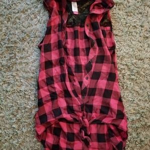 Plaid vest shirt